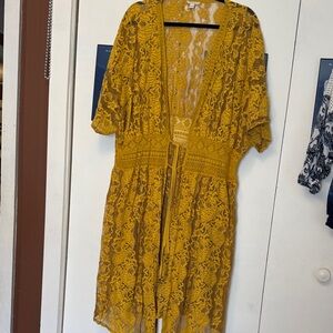 Cato Mustard Lace Cardigan